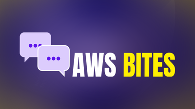The AWS Bites logo on a shaded purple background